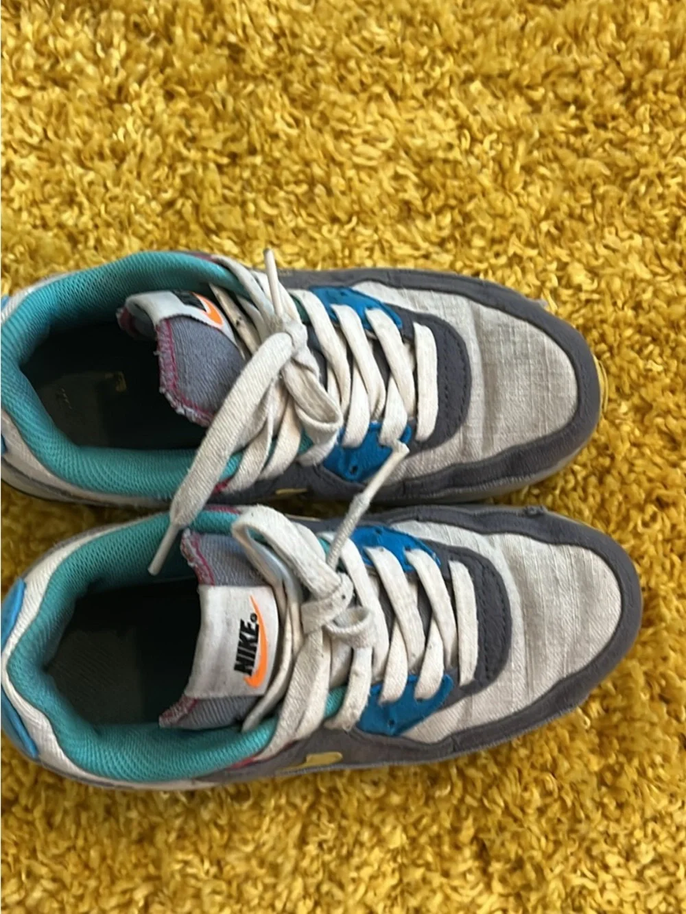 Nike Kids Gray, Blue & Teal Casual Sneakers